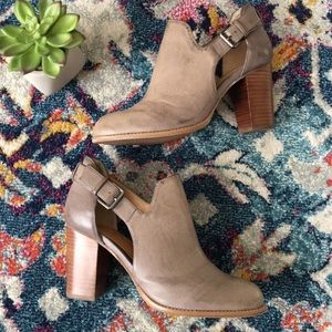 14th & Union Taupe Cut Out Buckle Booties